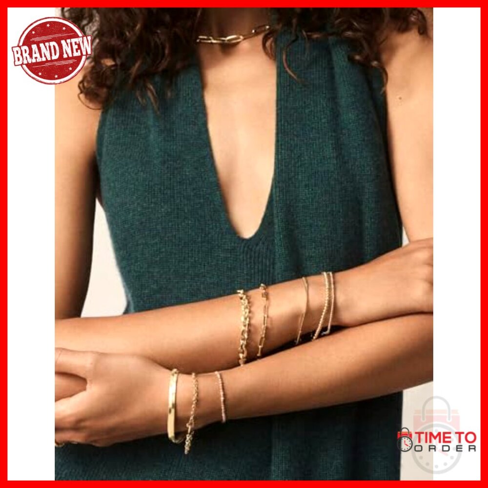 Gold Plated Brass Bracelet Set Stackable Bangle E… - image 3